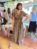 Darla Leopard & Gold Print Dress