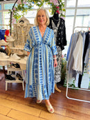 Venetia Boho Dress - Light Blue & Royal Blue