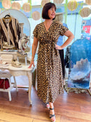 Darla Leopard & Gold Print Dress