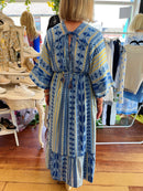 Venetia Boho Dress - Light Blue & Royal Blue