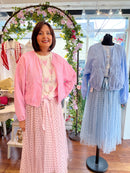 Lily Embroidery Balloon Bomber Jacket - Pink