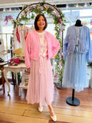 Lily Embroidery Balloon Bomber Jacket - Pink