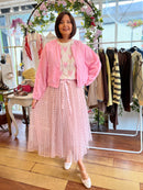 Lily Embroidery Balloon Bomber Jacket - Pink