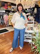 Jody Crochet Cape Top - Cream