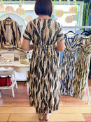 Magic Gold Bay Leaf Maxi Dress - Black