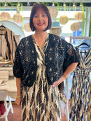 Magic Gold Bay Leaf Maxi Dress - Black