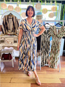 Magic Gold Bay Leaf Maxi Dress - Midnight Blue