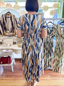 Magic Gold Bay Leaf Maxi Dress - Midnight Blue