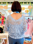 Jody Crochet Cape Top - Blue