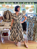 Magic Gold Bay Leaf Maxi Dress - Black
