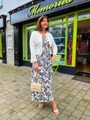 Magic Rose Print Maxi Dress - French Navy