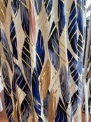 Magic Gold Bay Leaf Maxi Dress - Midnight Blue