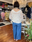 Jody Crochet Cape Top - Cream