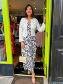 Magic Rose Print Maxi Dress - French Navy