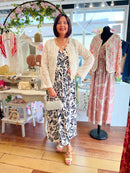 Magic Rose Print Maxi Dress - French Navy