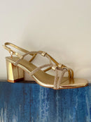Una Healy “Dilemma Bling" Gold Sandals