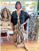 Magic Gold Bay Leaf Maxi Dress - Black