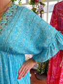 Amanza Paisely Boho Dress - Turquoise