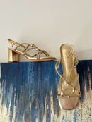 Una Healy “Dilemma Bling" Gold Sandals