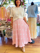 Vera Pearl Cardi Ruffle Sleeve Knit Cardi - Cream