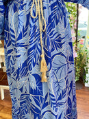 Vesper Printed Midi Dress - Light & Royal Blue