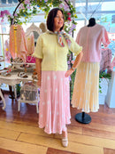 Vera Pearl Cardi Ruffle Sleeve Knit Cardi - Lemon