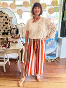 Kaia Stripe Wide Leg Trousers
