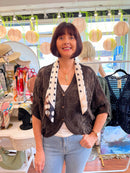 Bromely Crochet Cape Knit Cardi - Chocolate Brown