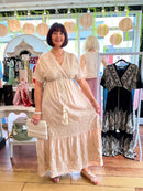 Georgie Floral Embroidered Maxi Dress - Champagne