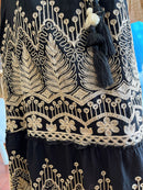 Georgie Floral Embroidered Maxi Dress - Black