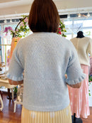 Vera Pearl Cardi Ruffle Sleeve Knit Cardi - Light Blue