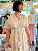 Georgie Floral Embroidered Maxi Dress - Champagne