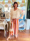 Imogen Floral Crochet Cardi - Cream