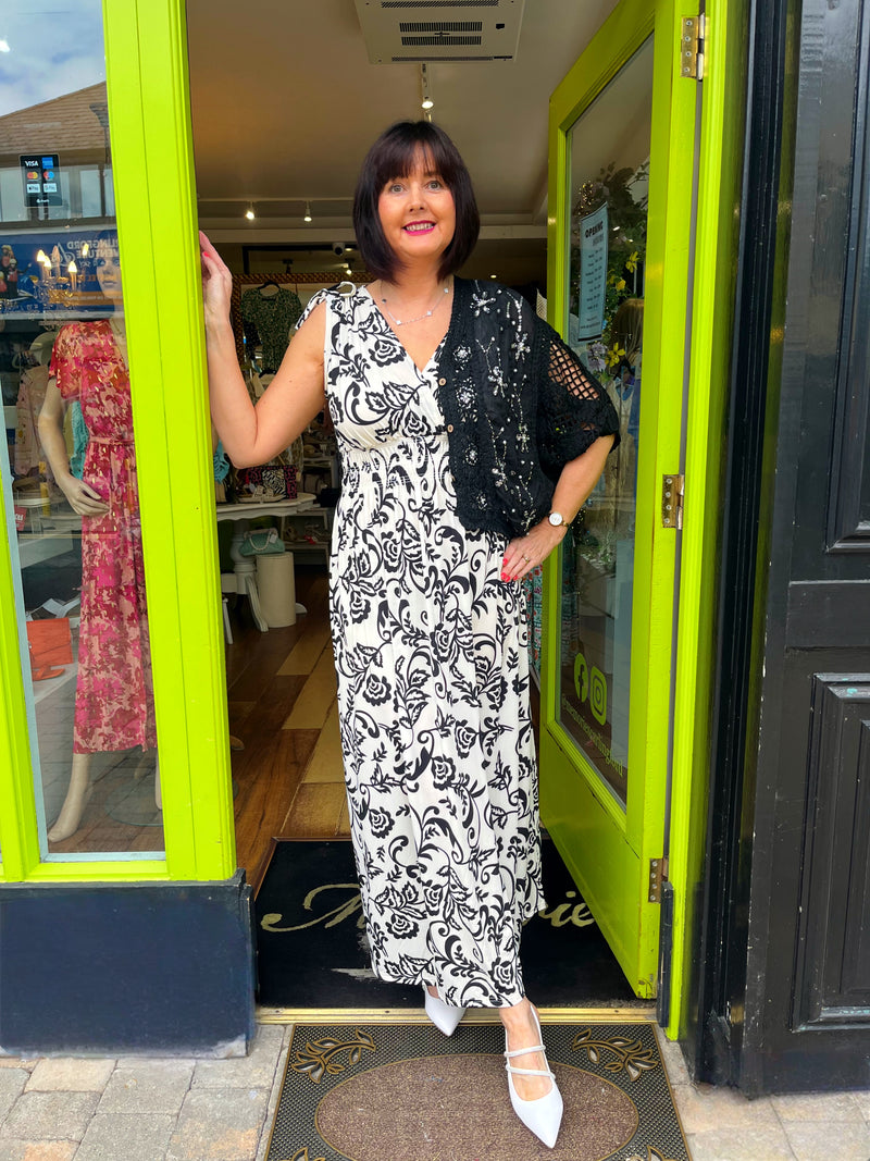 Magic Rose Print Maxi Dress