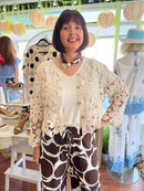 Lulu Pearl Scarf Necklace - Animal Print
