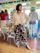 Lulu Pearl Scarf Necklace - Animal Print