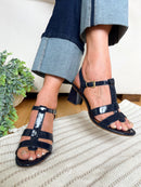 Marco Tozzi Navy Patent Sandal 2-28333-46 826