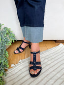 Marco Tozzi Navy Patent Sandal 2-28333-46 826