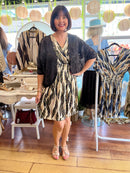 Magic Gold Bay Leaf Short Dress - Black