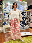 Clara Geometric Spot Wide Leg Trousers - Pink
