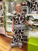 Clara Geometric Spot Blouse - Brown