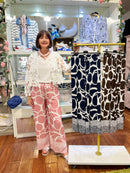 Clara Geometric Spot Wide Leg Trousers - Pink
