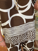 Clara Geometric Spot Blouse - Brown