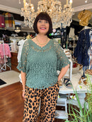 Jody Crochet Cape Top - Khaki