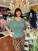 Jody Crochet Cape Top - Khaki