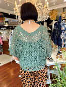 Jody Crochet Cape Top - Khaki