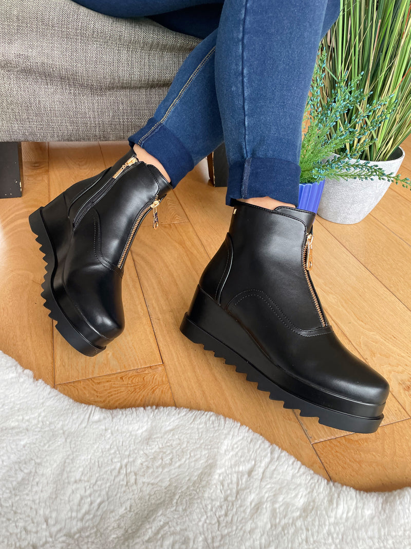 Kate Appleby Black Wedge Boot - Portaferry Schwarz