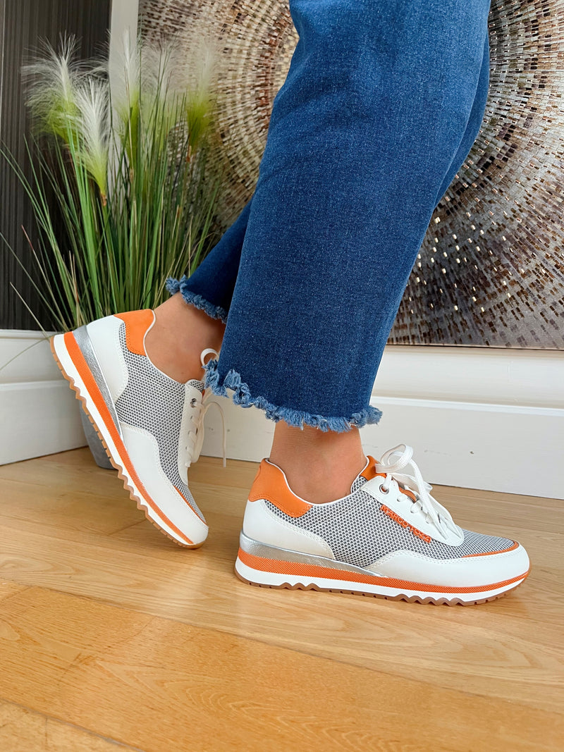 Marco Tozzi Trainers White & Orange 2-23731-44 197