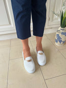Patrizio Italiano 'Catanzaro' White & Gold Loafer