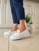 Patrizio Italiano 'Catanzaro' White & Gold Loafer